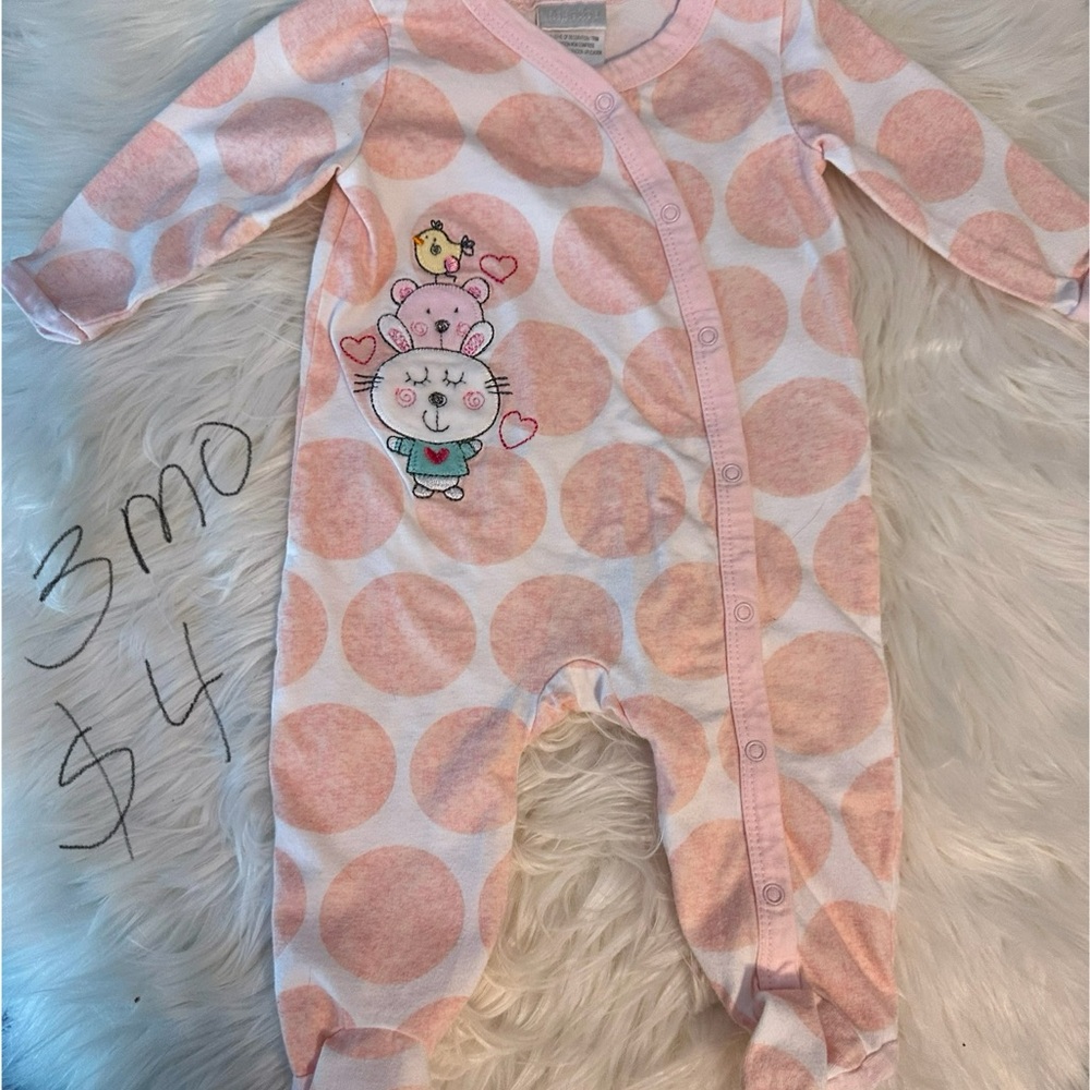 Adorable Pink Polka Dot Kids One Piece